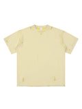 Light Apricot with Yellow Unisex Hand-Frayed Reversible T-Shirt front view