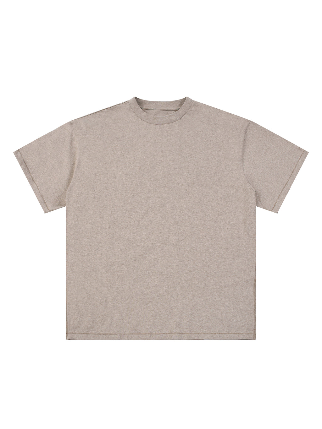 Off Script Essential Cotton T-Shirt - Khaki Flower Grey alternate front view