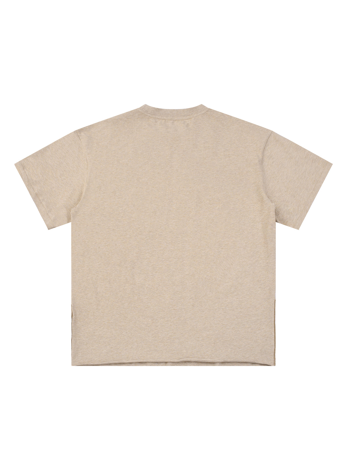 Off Script Essential Cotton T-Shirt - Khaki Flower Grey back view
