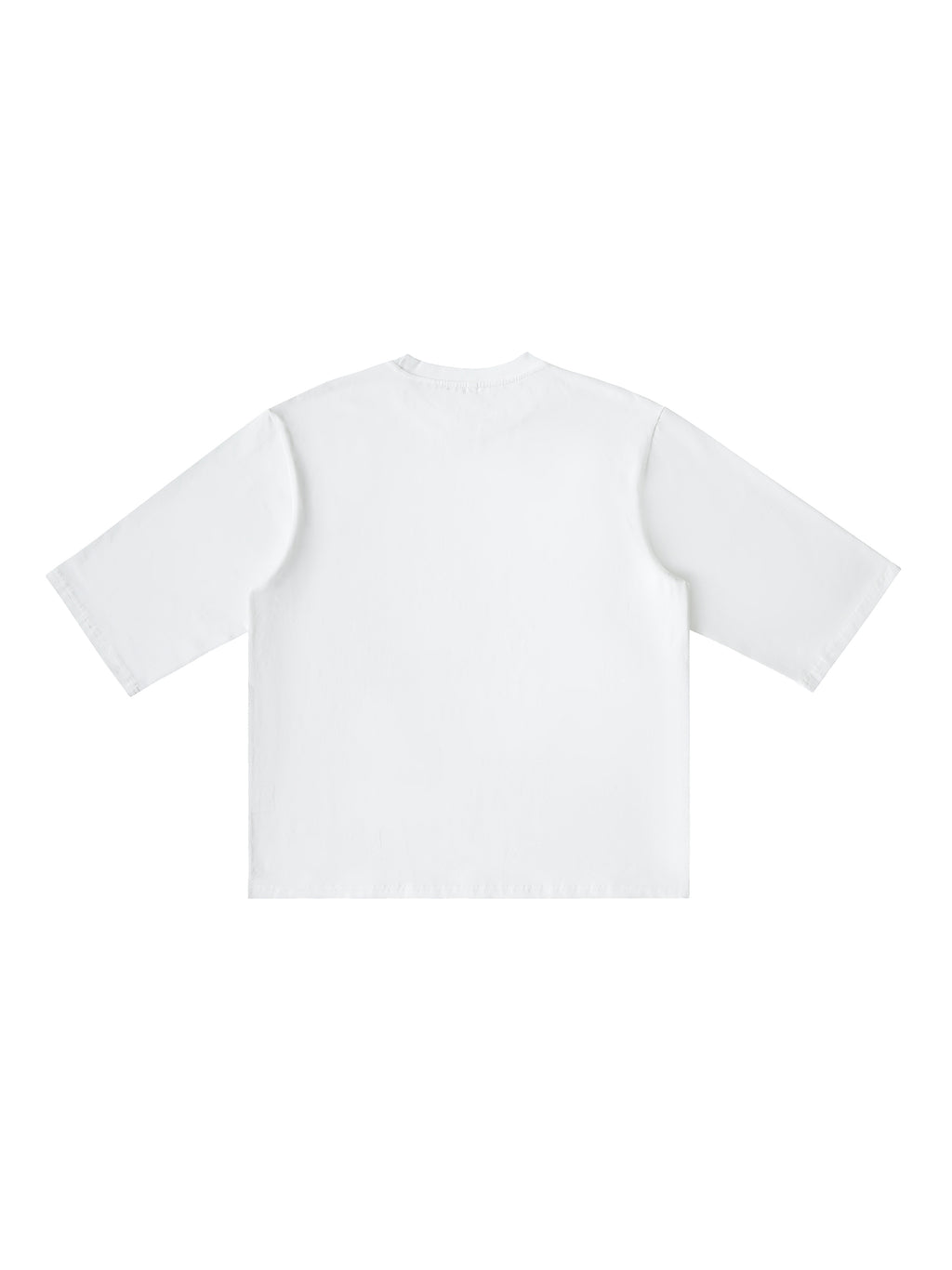 White Unisex Half-Sleeve Ribbed T-Shirt back view