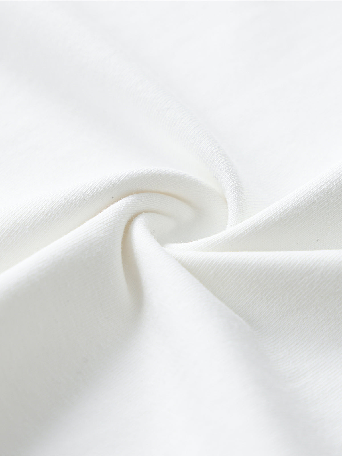 White unisex half-sleeve ribbed T-shirt - cotton-spandex fabric texture detail