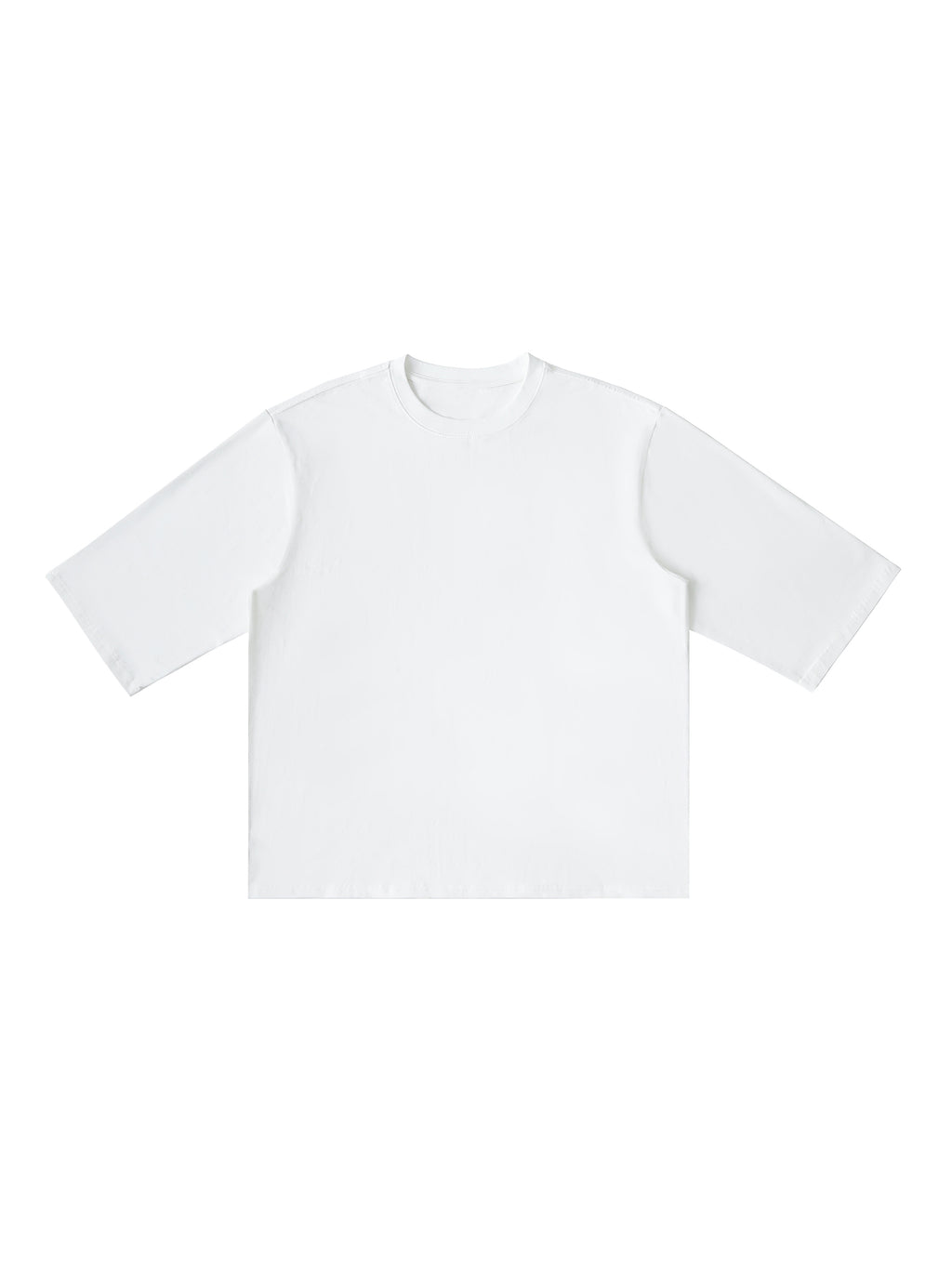 White Unisex Half-Sleeve Ribbed T-Shirt front view
