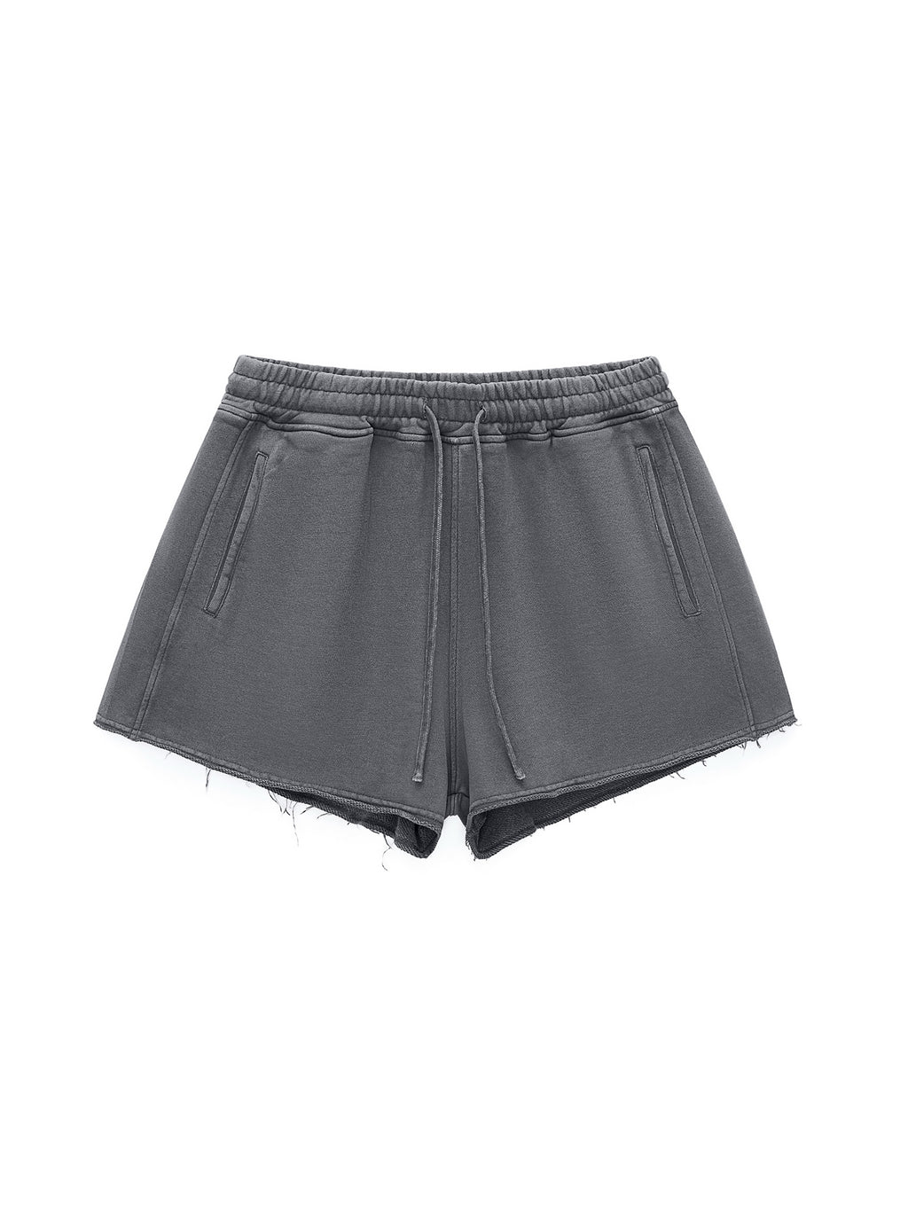 Snow Washed Raw Edge Drawstring Shorts - image 15