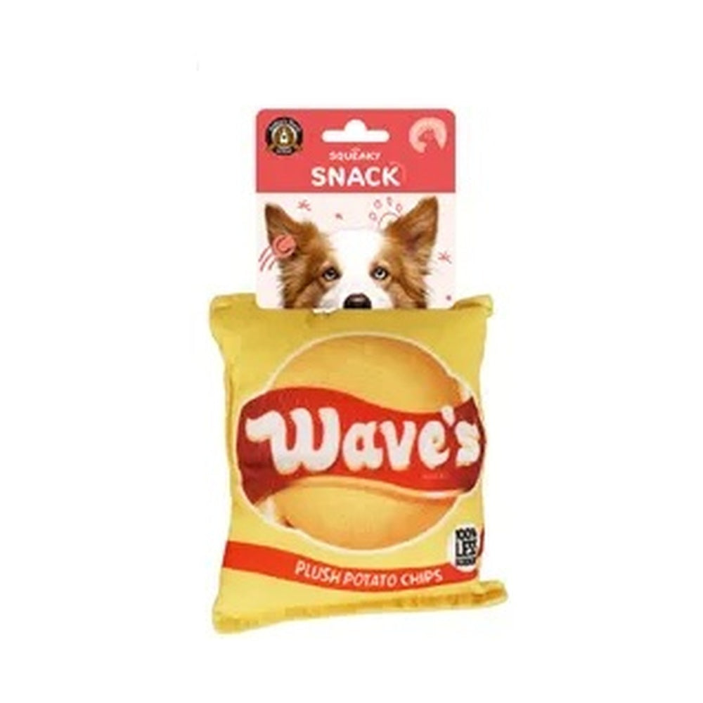 Wavys squeaky and crinkly snack dog toy