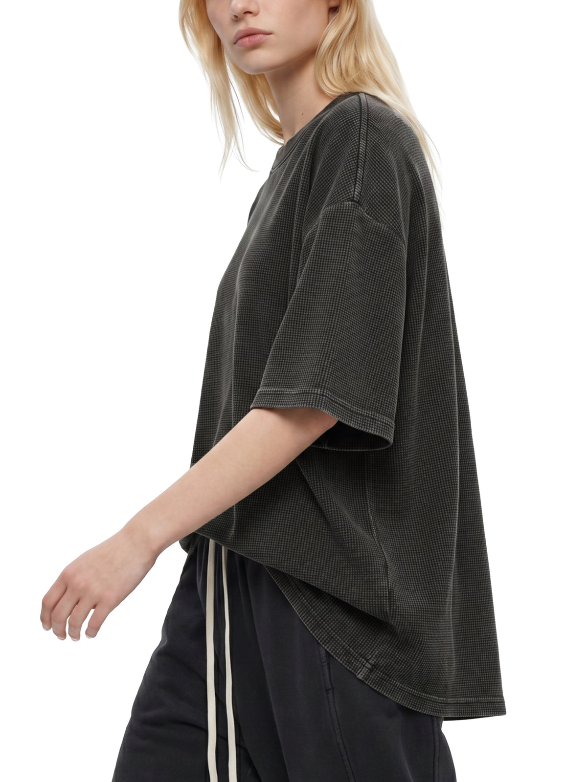Textured Waffle Washed Boxy T-Shirt gallery 12