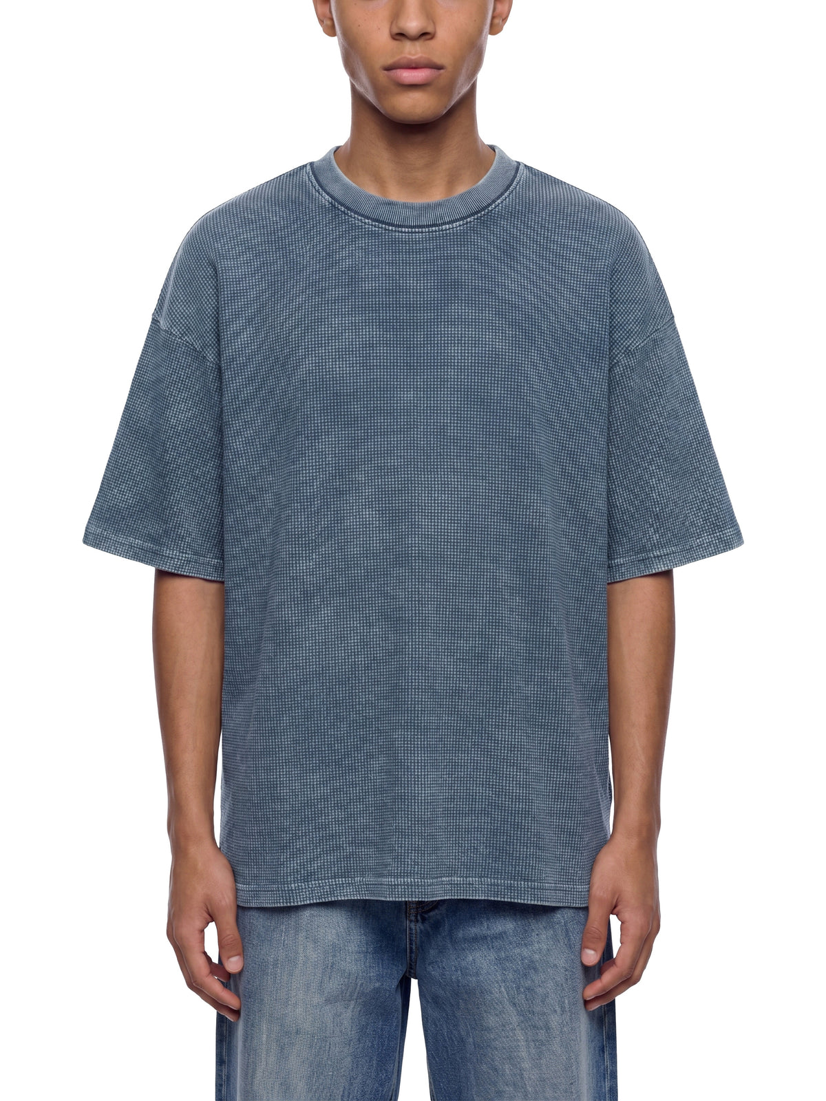 Textured Waffle Washed Boxy T-Shirt gallery 3