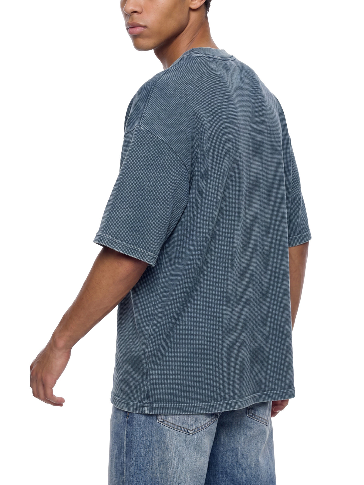 Textured Waffle Washed Boxy T-Shirt gallery 5