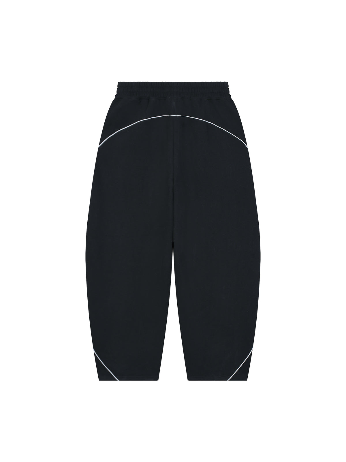 Unisex Piping Fleece Barrel Leg Sweatpants – Black back