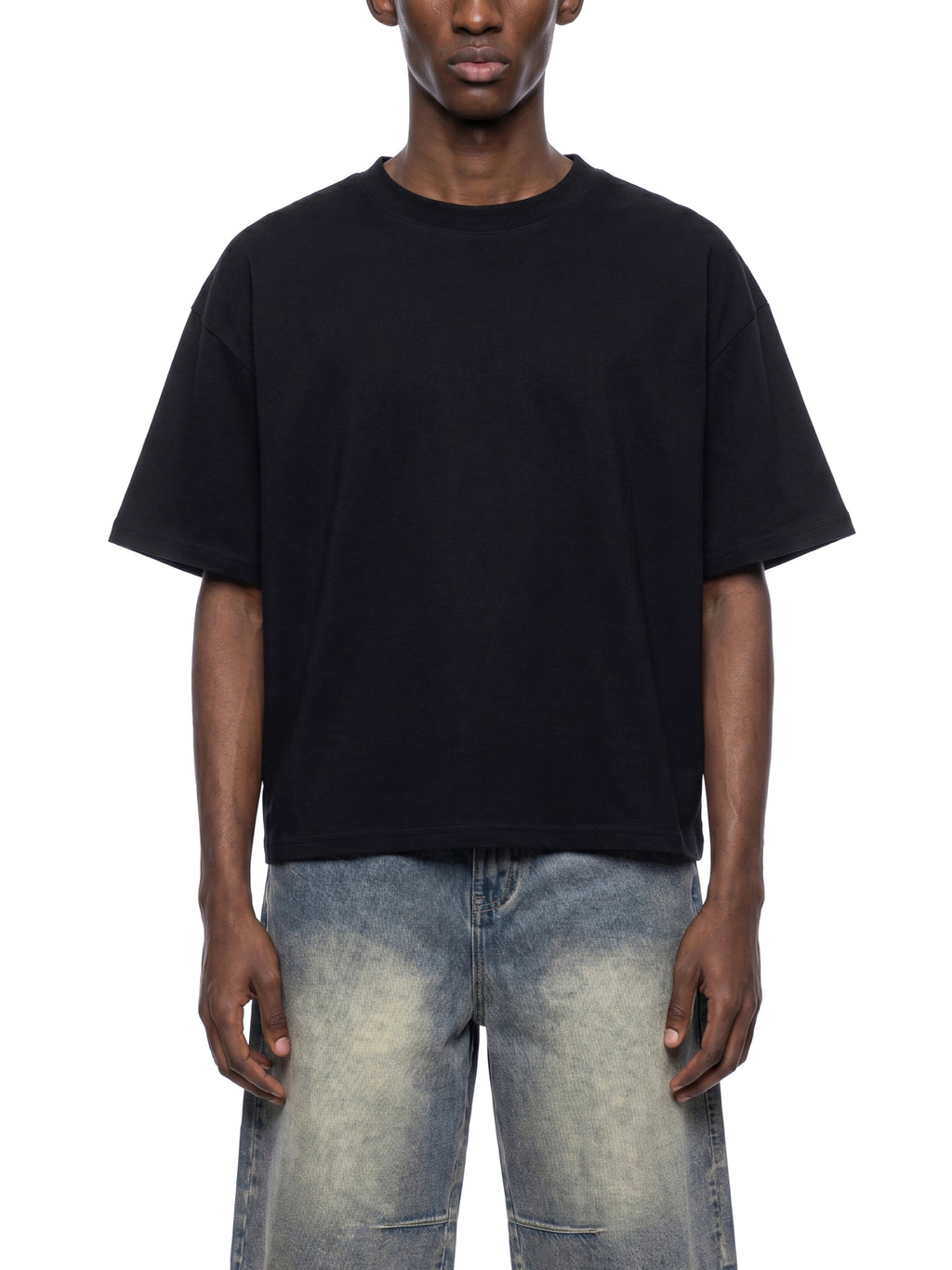 Unisex Boxy Drop Shoulder Crop T-Shirt gallery 3