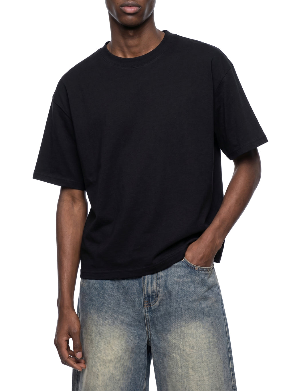 Unisex Boxy Drop Shoulder Crop T-Shirt gallery 4
