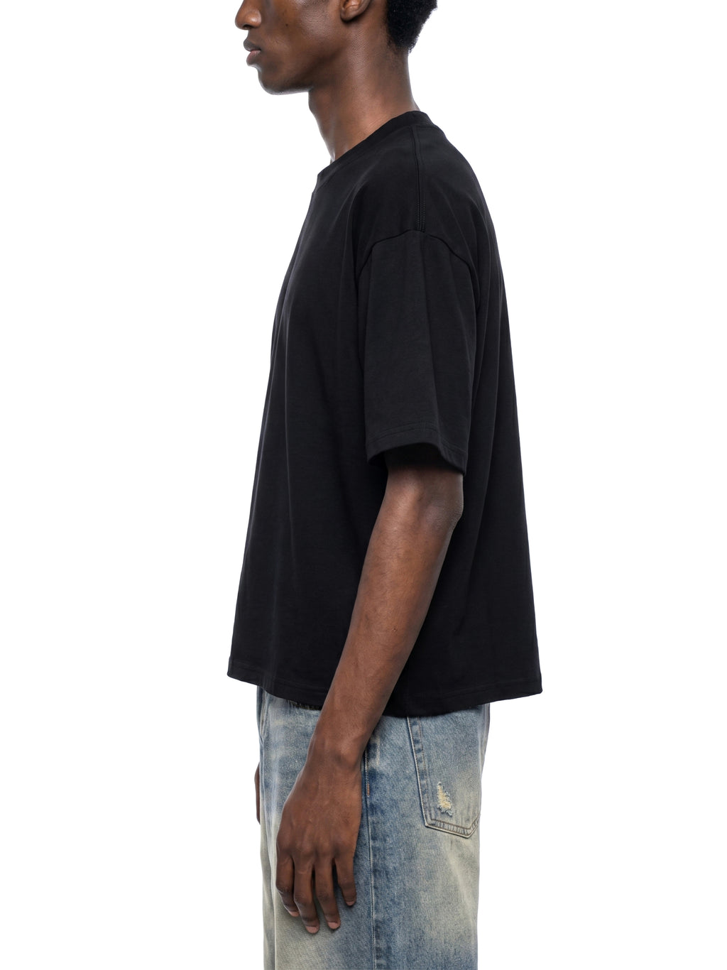 Unisex Boxy Drop Shoulder Crop T-Shirt gallery 7