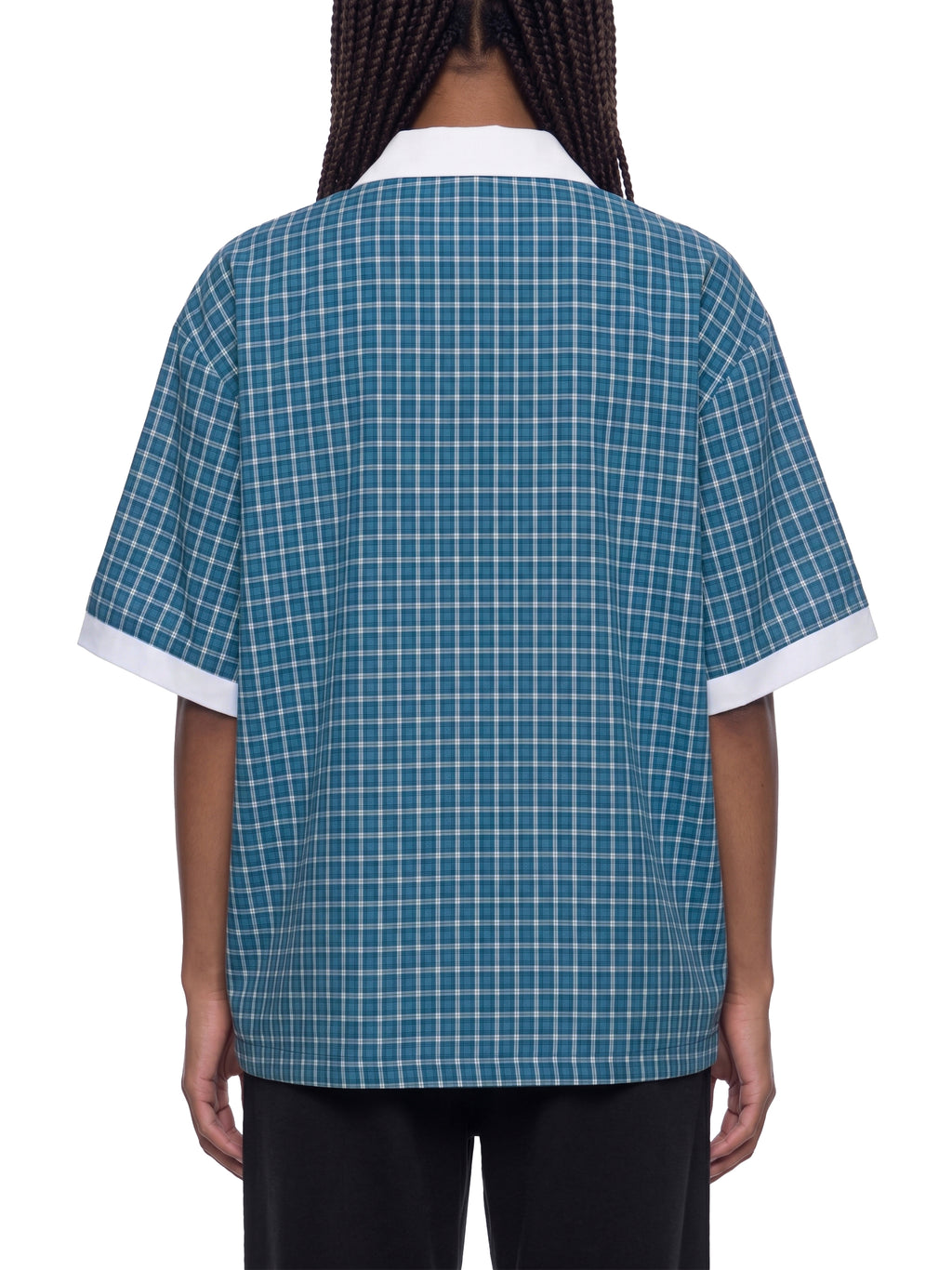Unisex Boxy Plaid Color Block Polo Shirt gallery 11