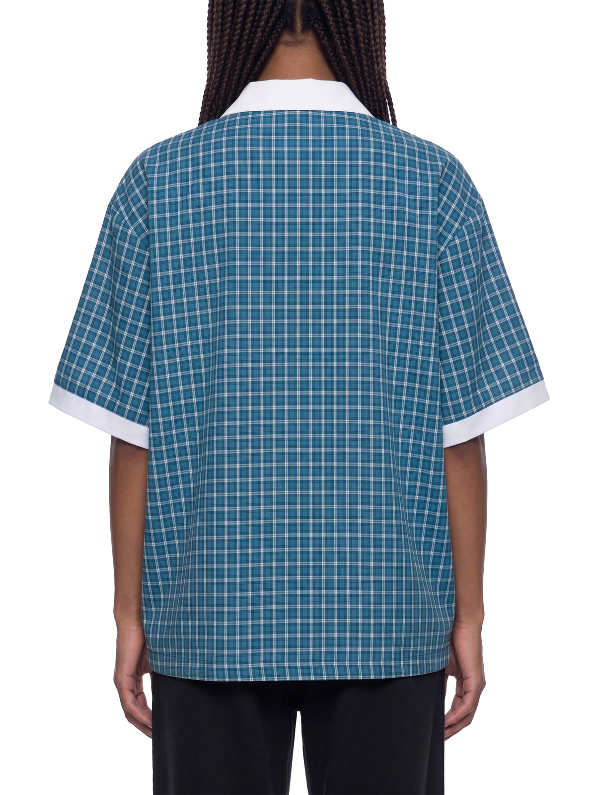 Unisex Boxy Plaid Color Block Polo Shirt gallery 11