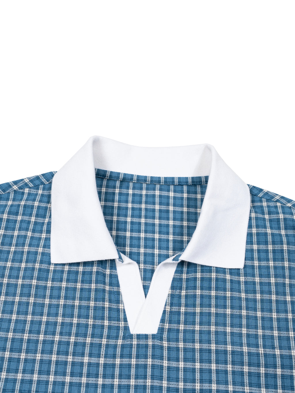 Unisex Boxy Plaid Color Block Polo Shirt gallery 13