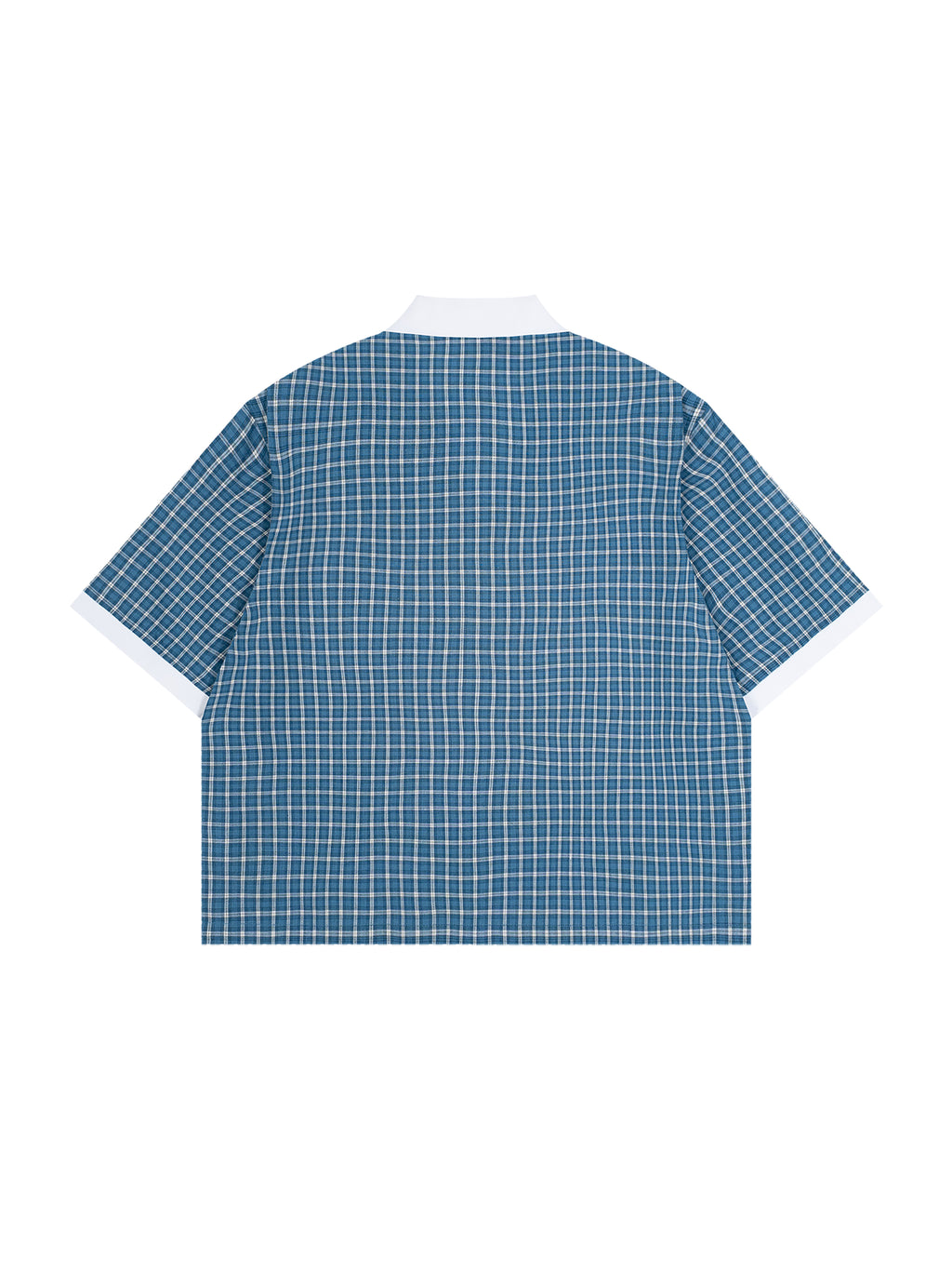 Unisex Boxy Plaid Color Block Polo Shirt gallery 2