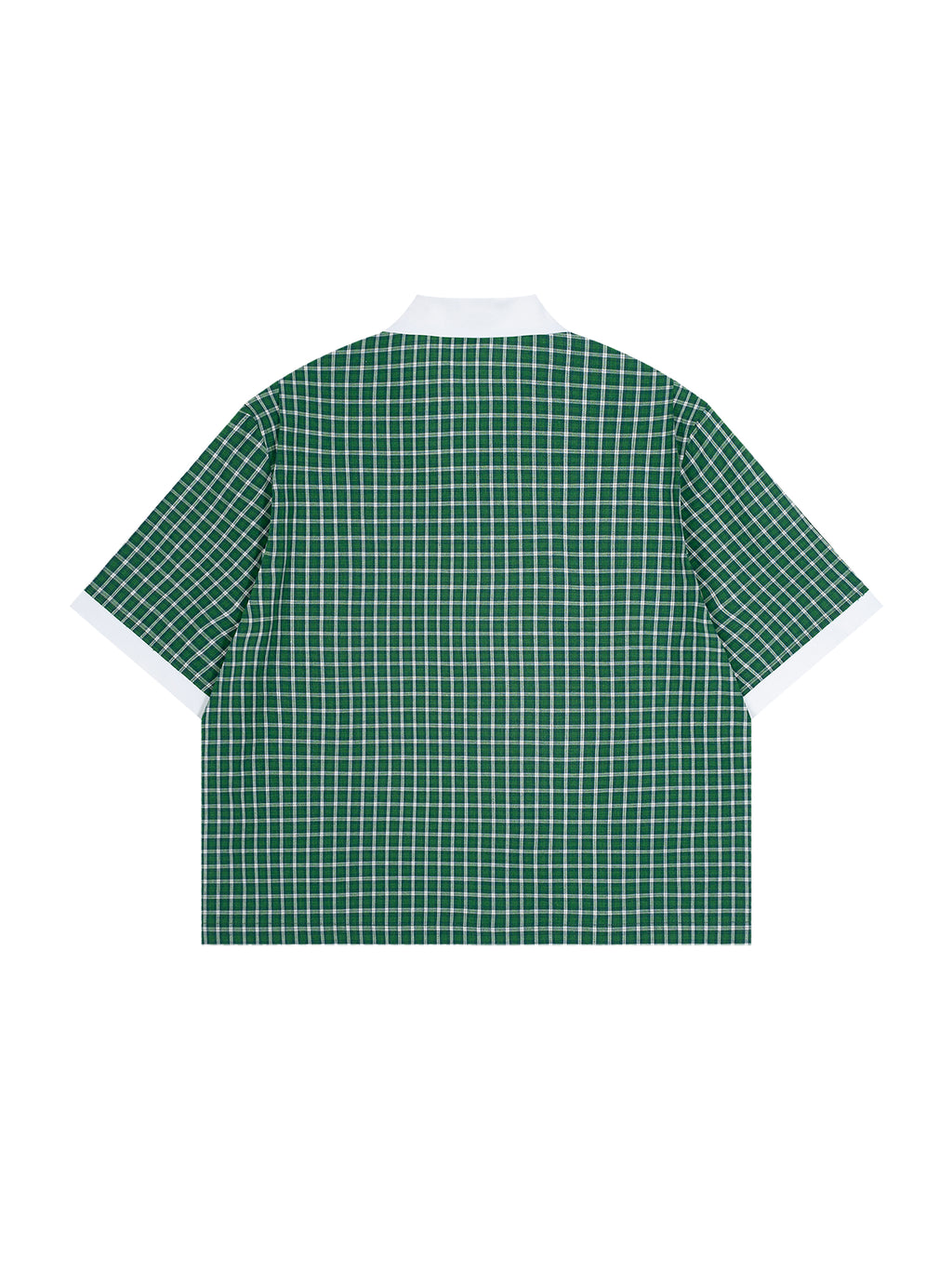 Unisex Boxy Plaid Color Block Polo Shirt gallery 22