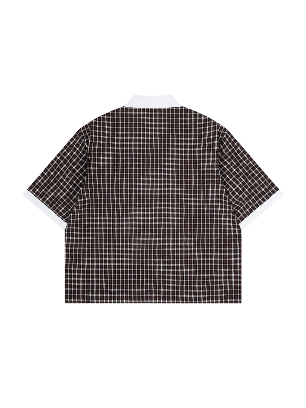 Unisex Boxy Plaid Color Block Polo Shirt gallery 24