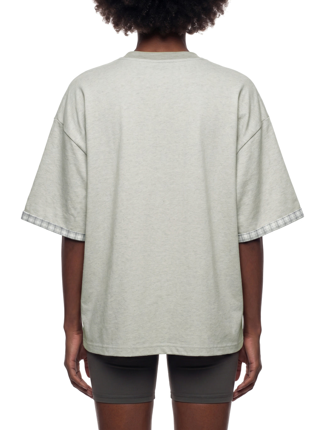 Unisex Boxy Plaid-Lined Double-Face T-Shirt gallery 10
