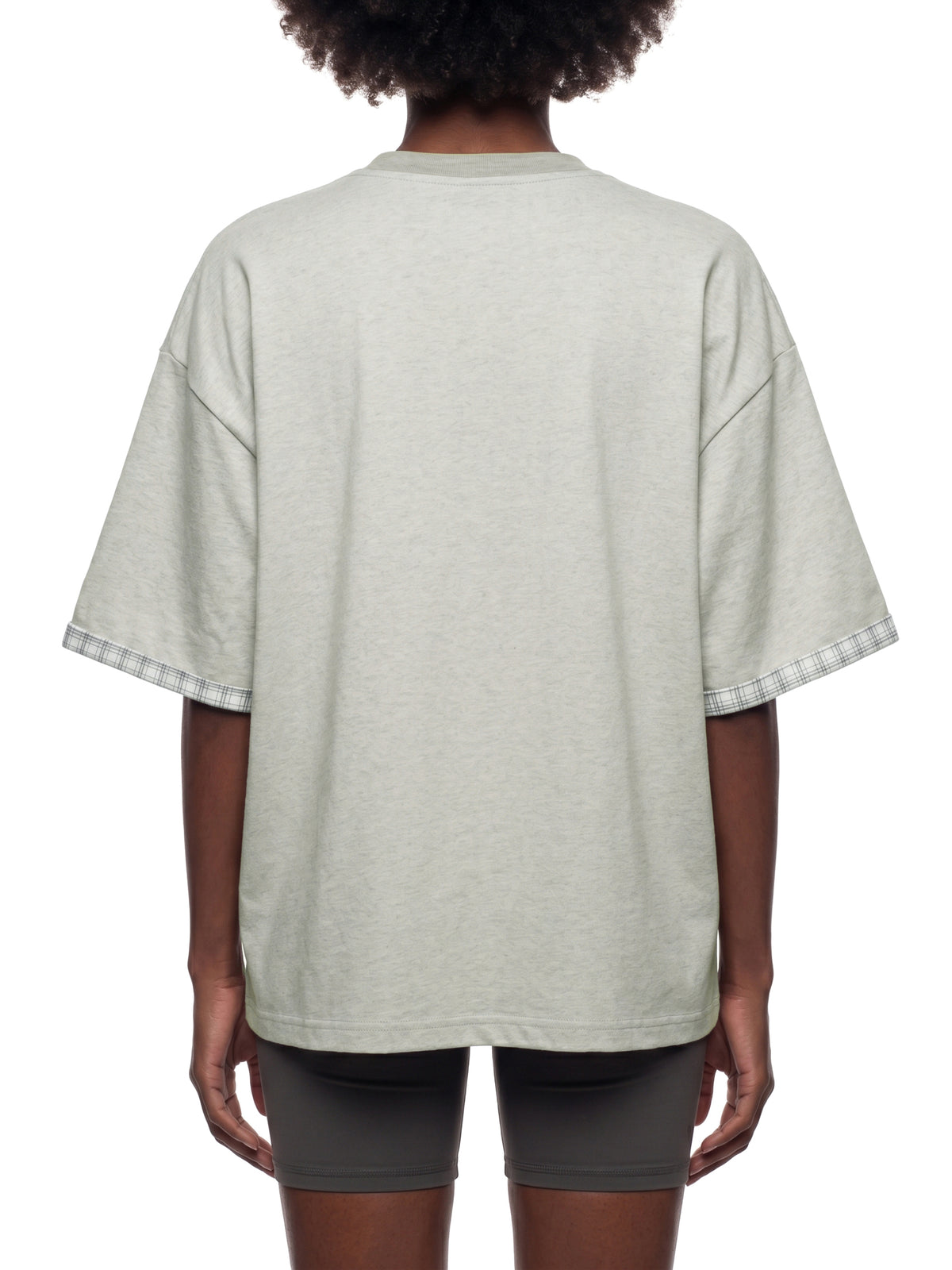 Unisex Boxy Plaid-Lined Double-Face T-Shirt gallery 10