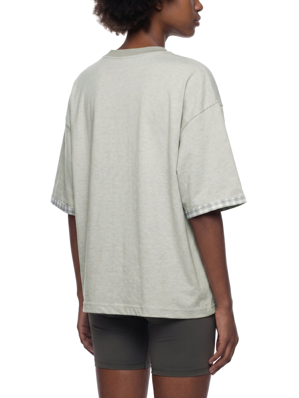Unisex Boxy Plaid-Lined Double-Face T-Shirt gallery 12