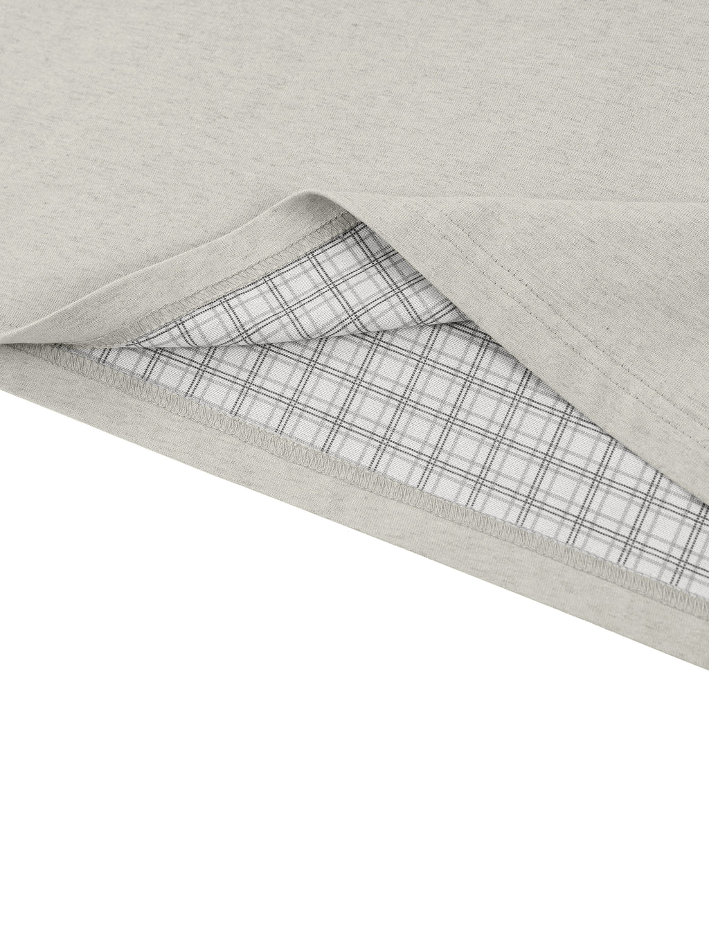 Unisex Boxy Plaid-Lined Double-Face T-Shirt gallery 15