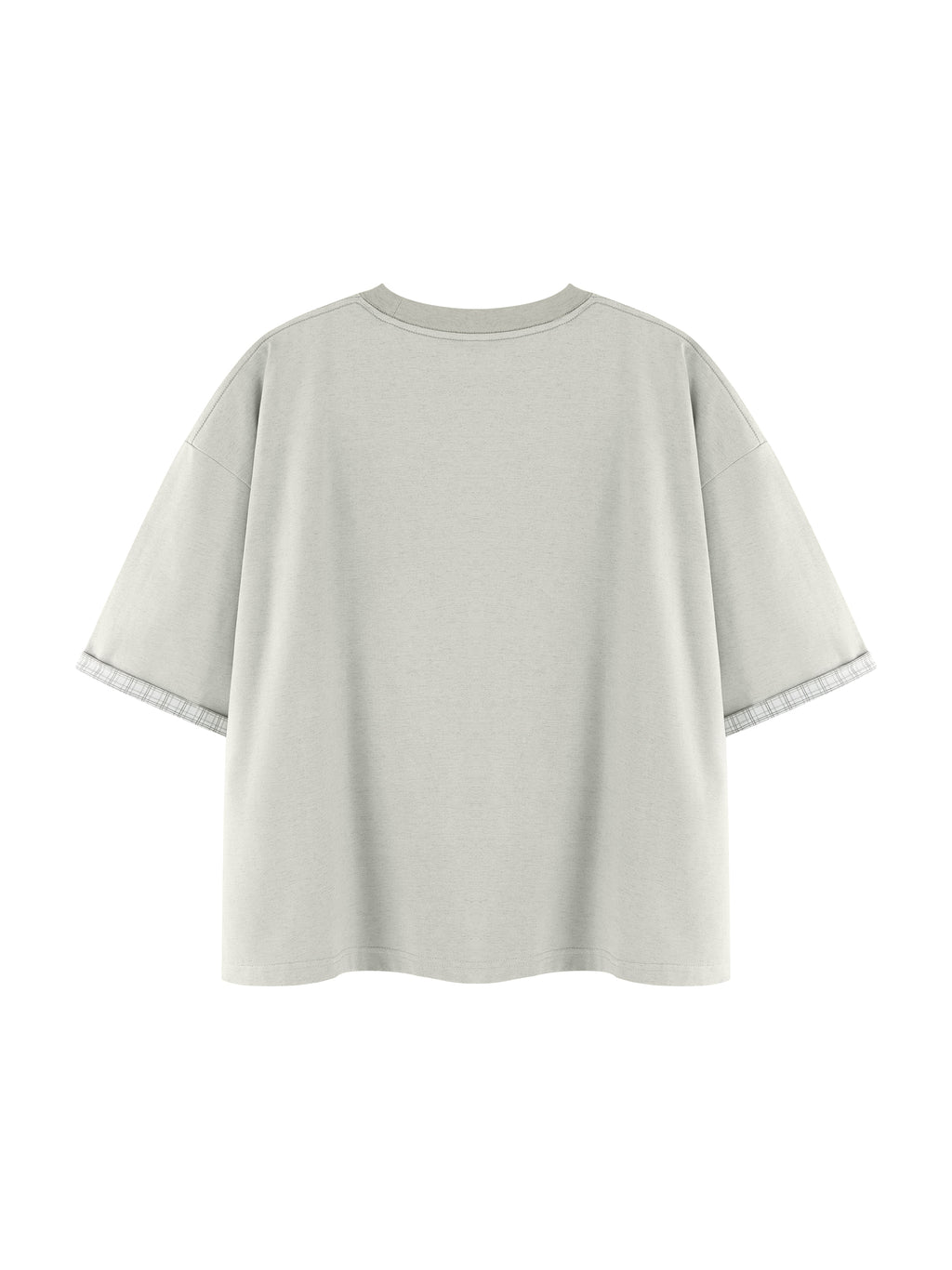 Unisex Boxy Plaid-Lined Double-Face T-Shirt gallery 2
