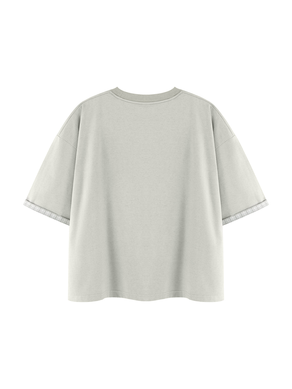 Unisex Boxy Plaid-Lined Double-Face T-Shirt gallery 2