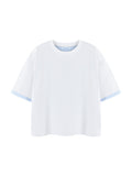 Unisex Boxy Plaid-Lined Double-Face T-Shirt gallery 21