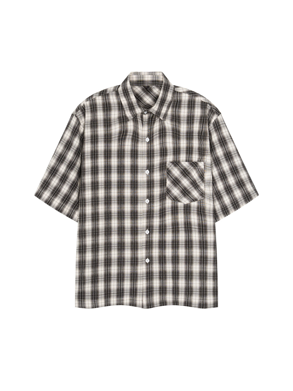 Unisex Boxy Plaid Short Sleeve Shirt gallery 1