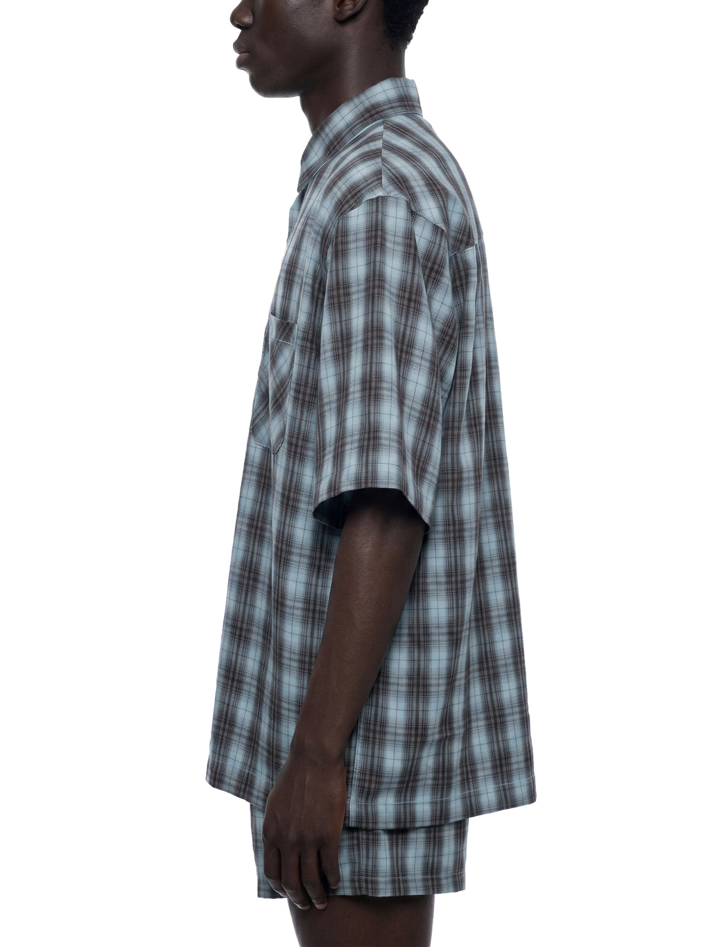 Unisex Boxy Plaid Short Sleeve Shirt gallery 4