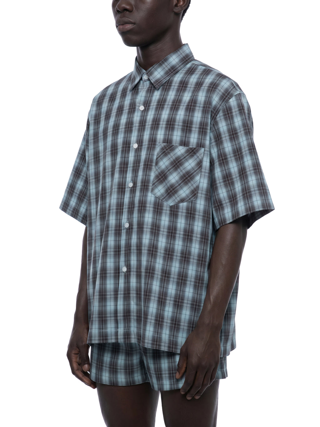 Unisex Boxy Plaid Short Sleeve Shirt gallery 7
