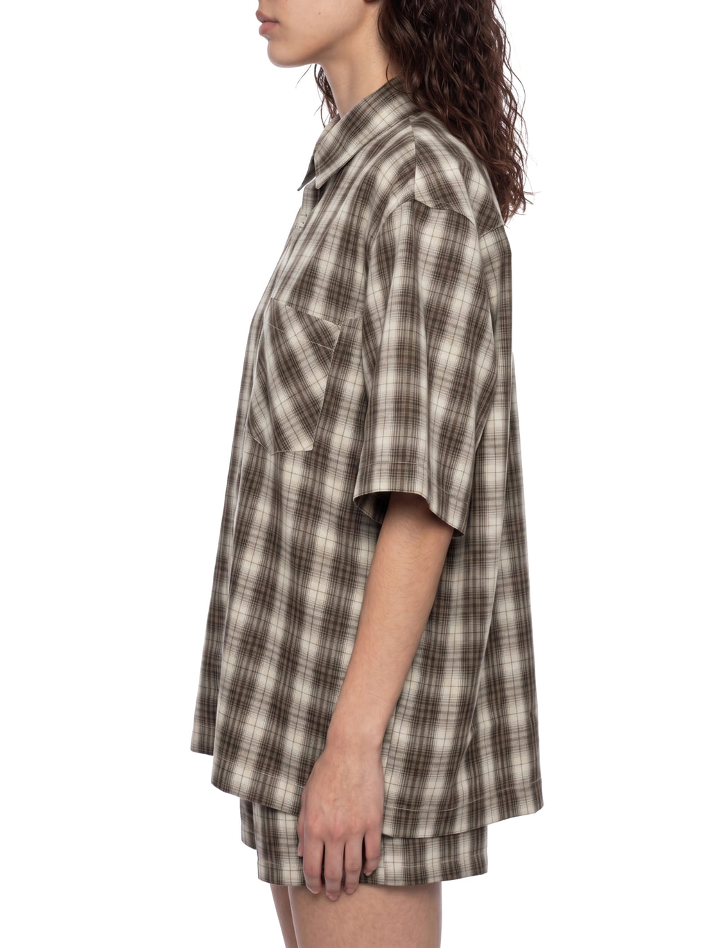Unisex Boxy Plaid Short Sleeve Shirt gallery 9