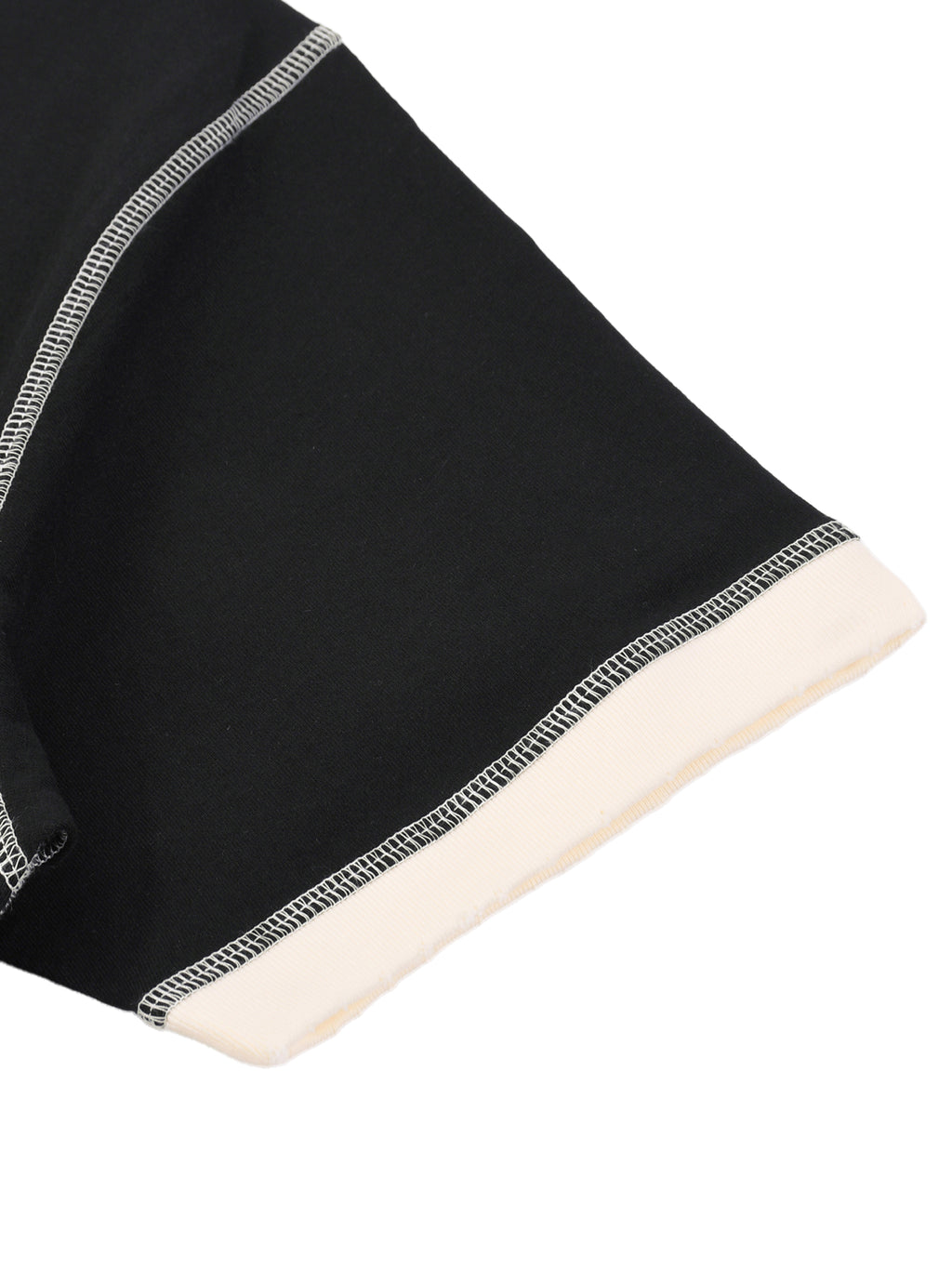 Off Script Unisex Contrast-Stitched Ringer T-Shirt - sleeve trim detail