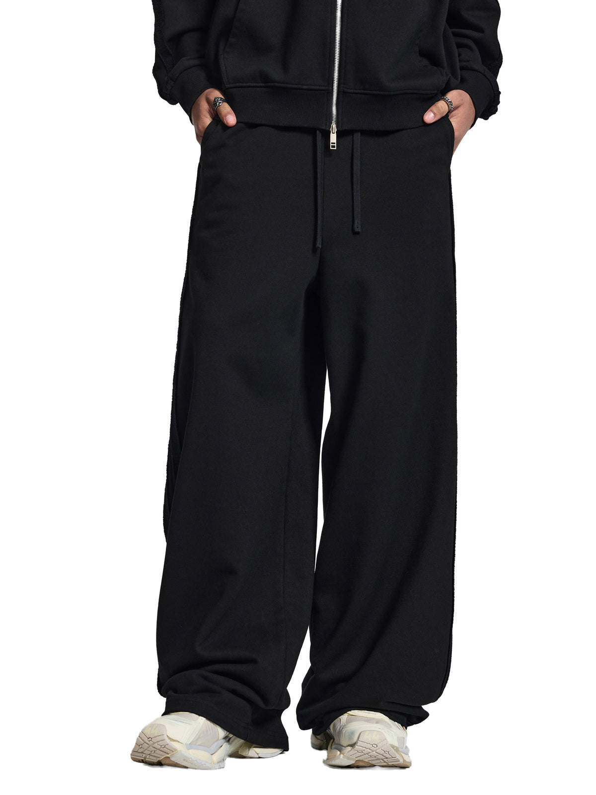Unisex Contrast-Tape Straight-Leg Sweatpants gallery image
