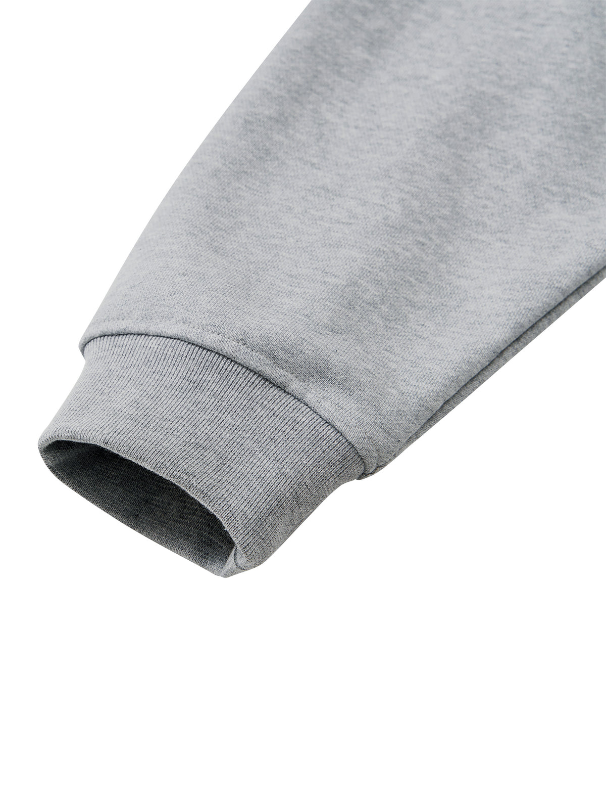Unisex Heavyweight Full Zip Boxy Hoodie - Flower Gray cuff detail
