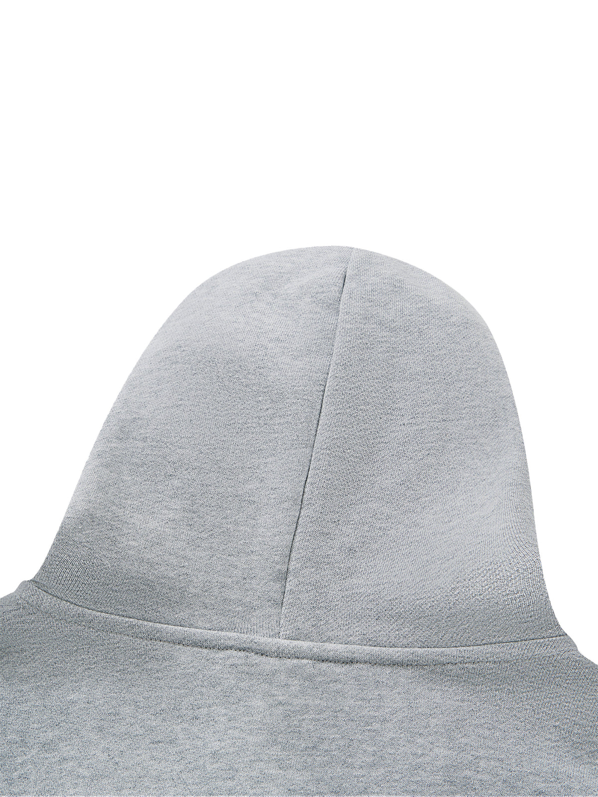 Unisex Heavyweight Full Zip Boxy Hoodie - Flower Gray hood back detail