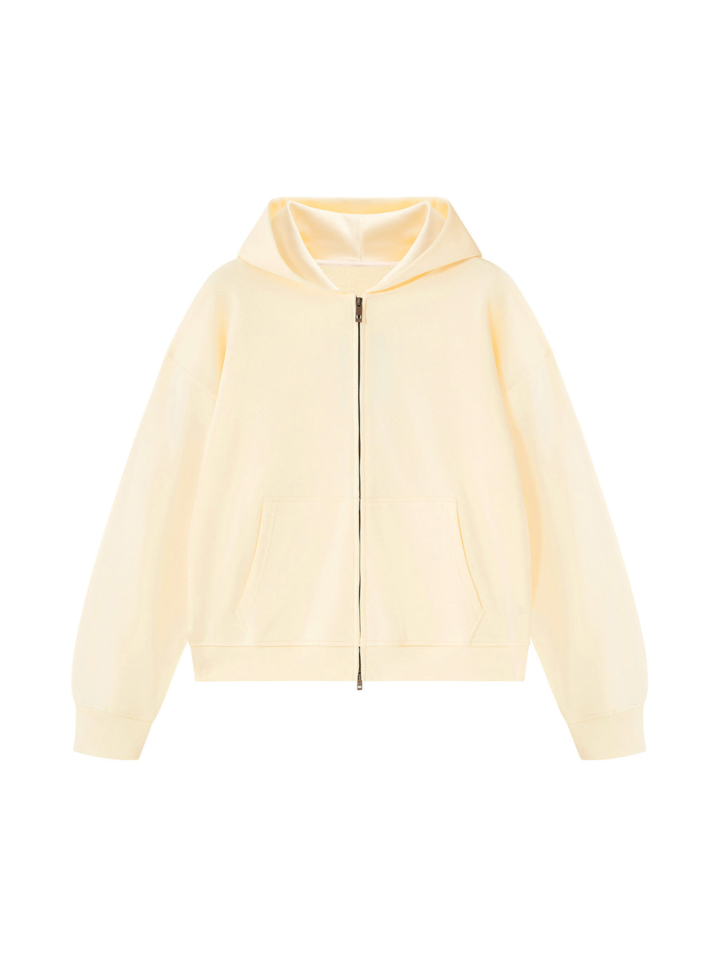 Unisex Heavyweight Full Zip Boxy Hoodie - Apricot front