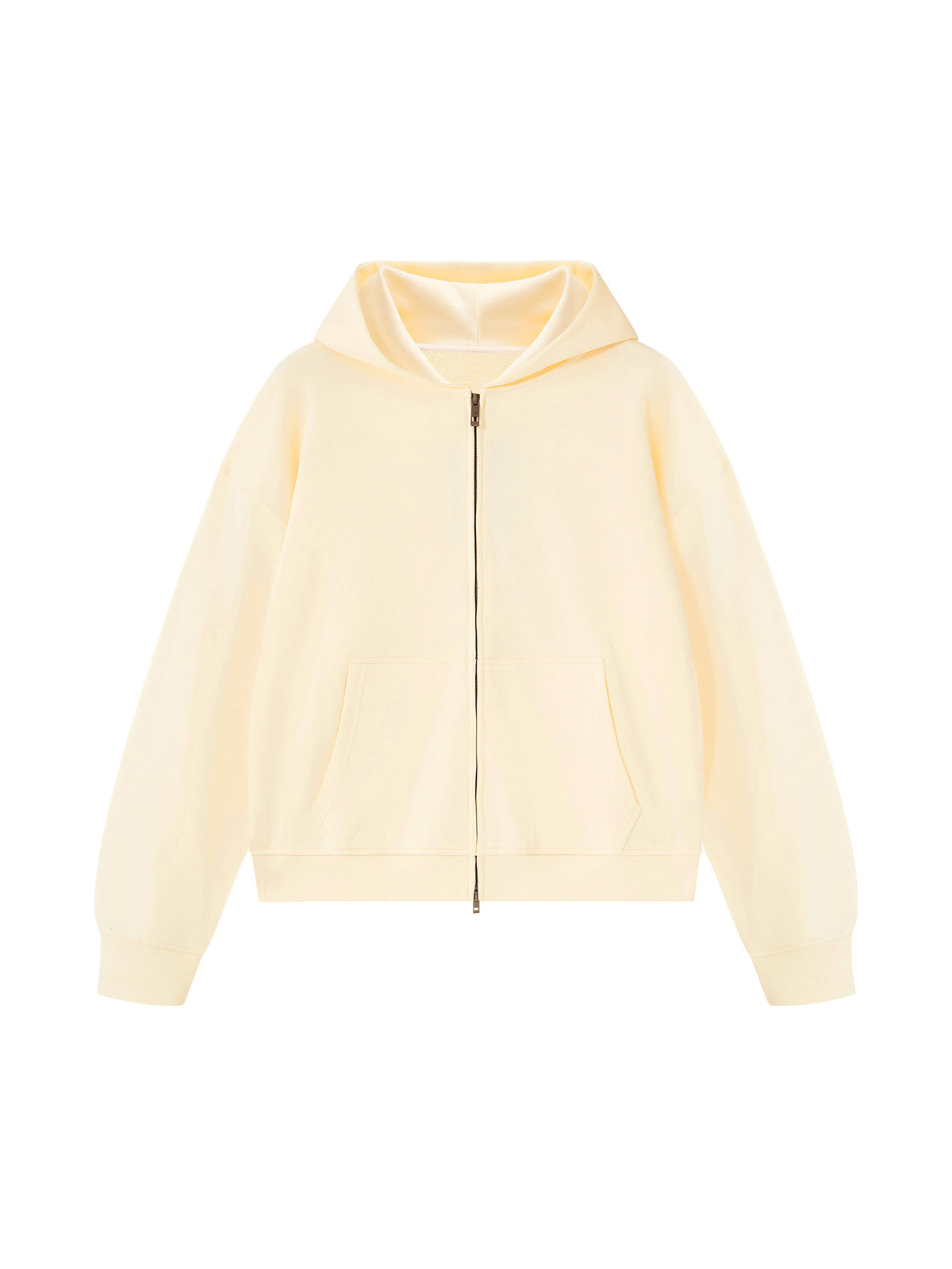 Unisex Heavyweight Full Zip Boxy Hoodie - Apricot front