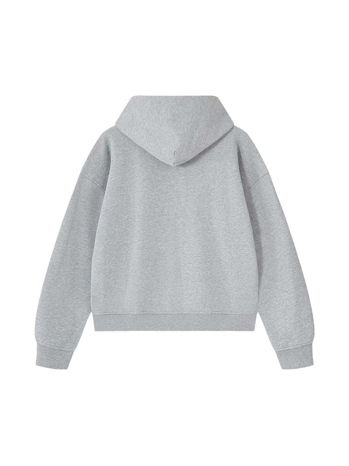 Unisex Heavyweight Full Zip Boxy Hoodie - Flower Gray back colour
