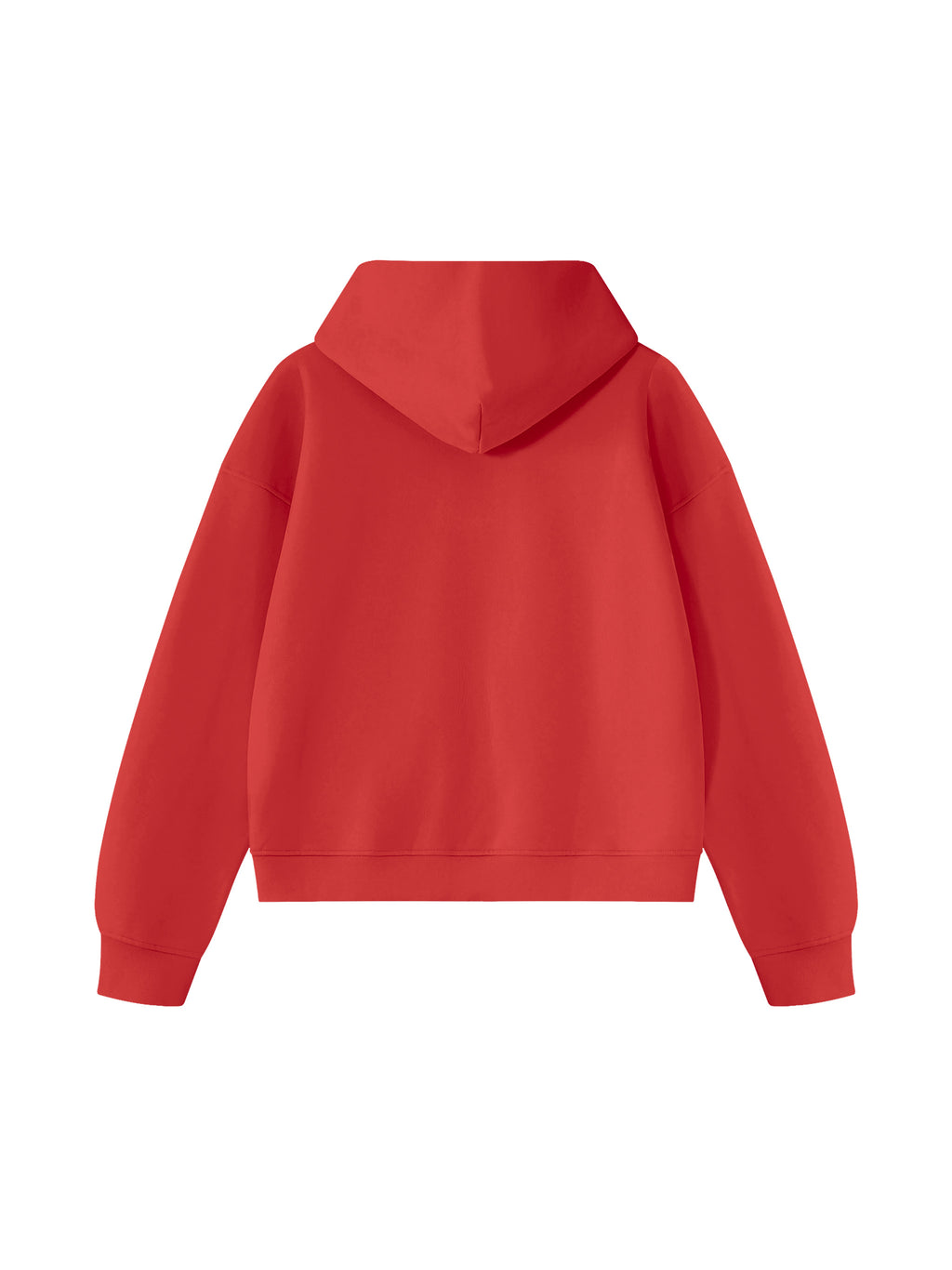 Unisex Heavyweight Full Zip Boxy Hoodie - Red back
