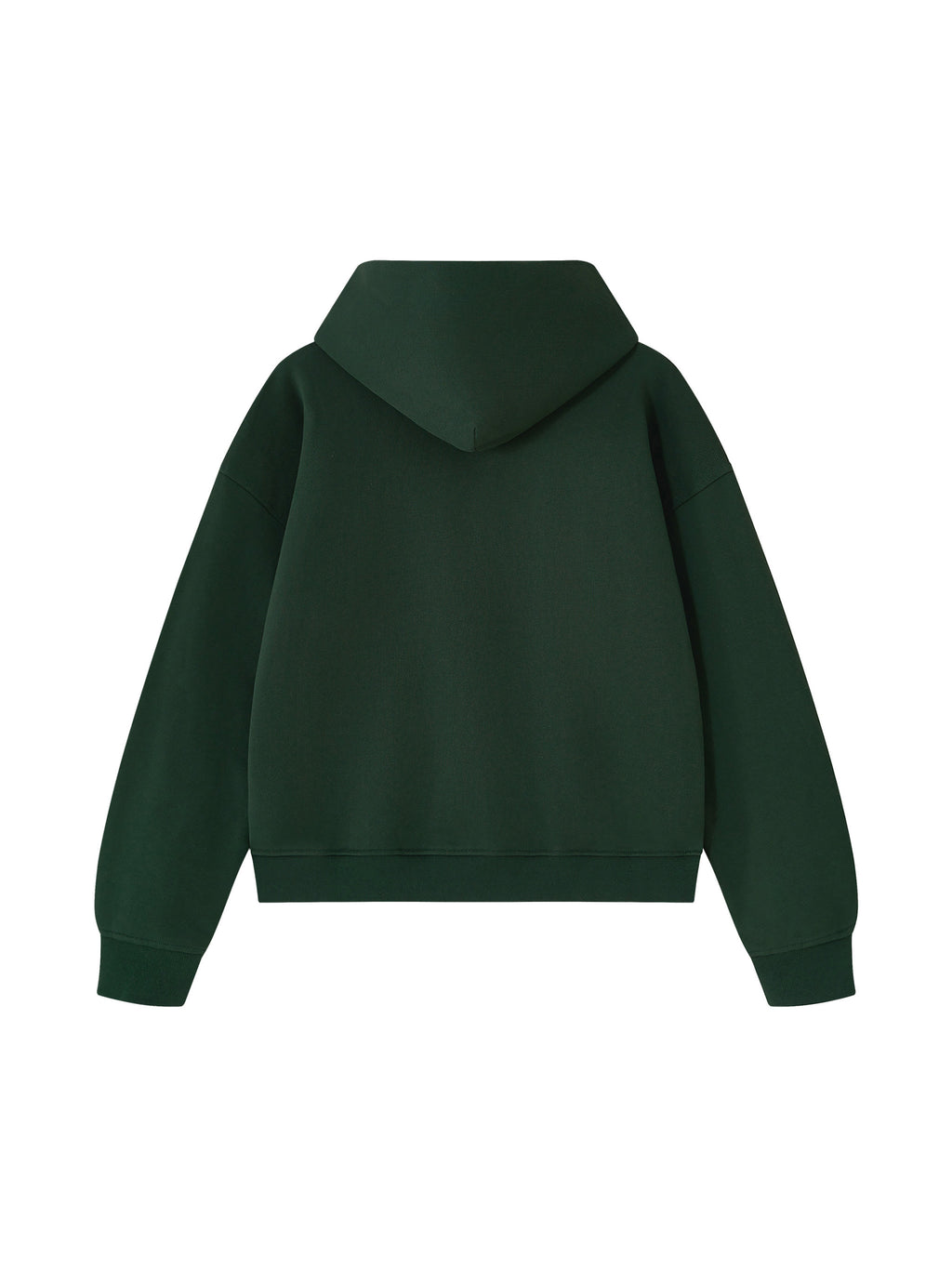 Unisex Heavyweight Full Zip Boxy Hoodie - Dark Green back