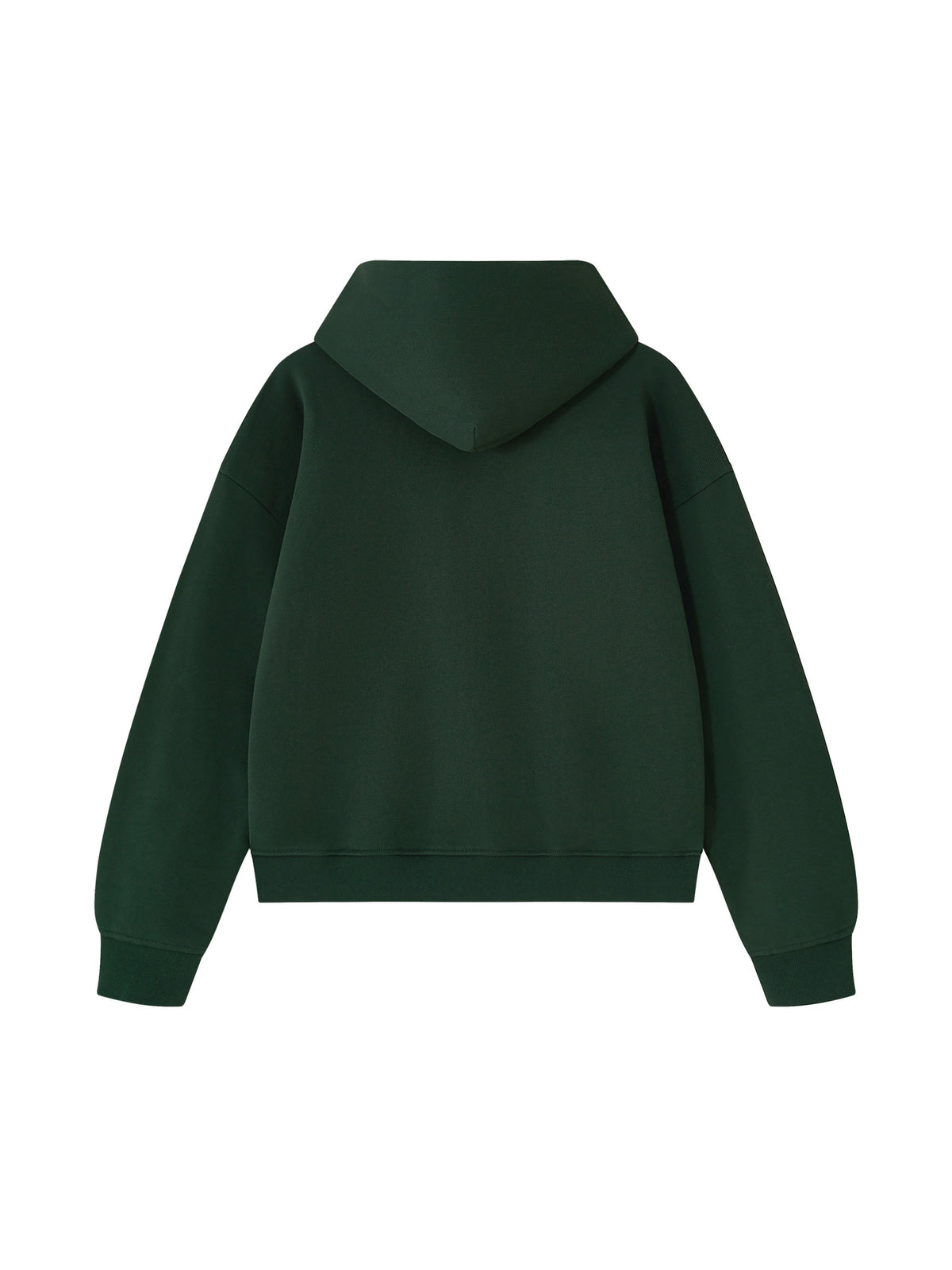Unisex Heavyweight Full Zip Boxy Hoodie - Dark Green back