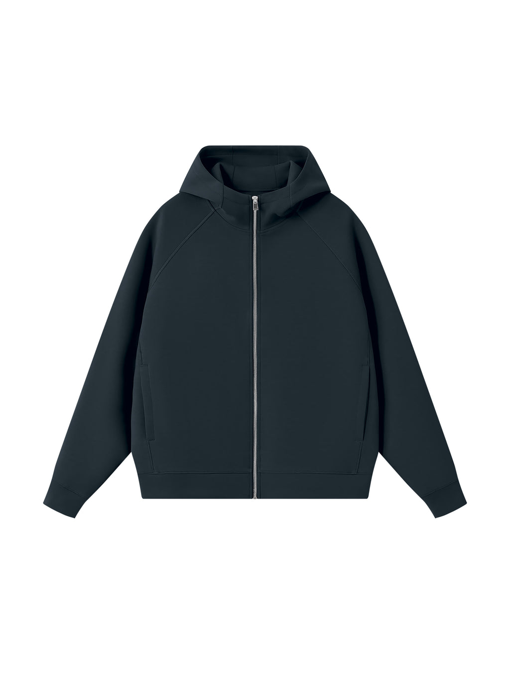 Unisex Raglan Full Zip Hoodie - Black front