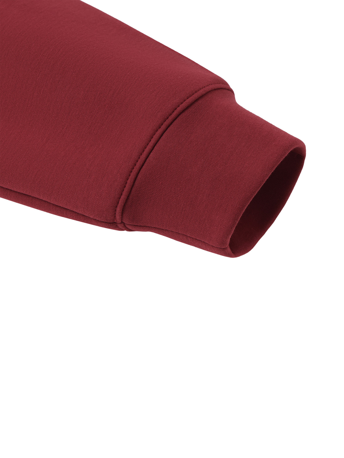 Unisex Raglan Full Zip Hoodie - Wine Red cuff detail