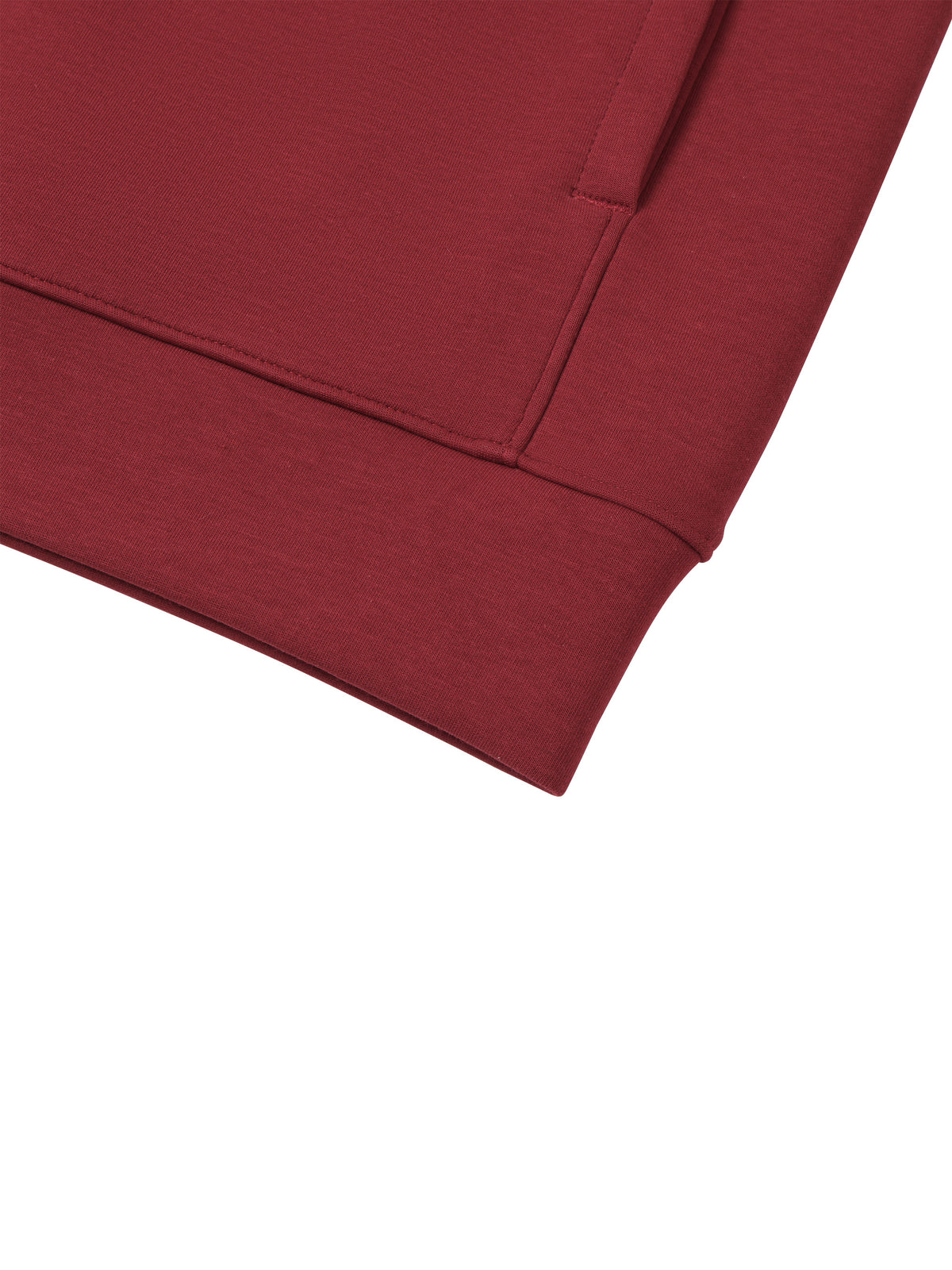 Unisex Raglan Full Zip Hoodie - Wine Red hem detail