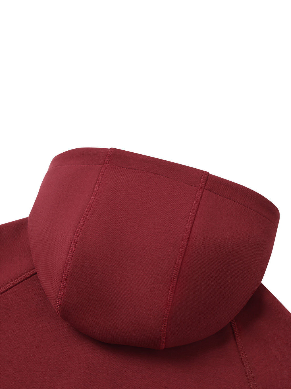 Unisex Raglan Full Zip Hoodie - Wine Red hood back detail