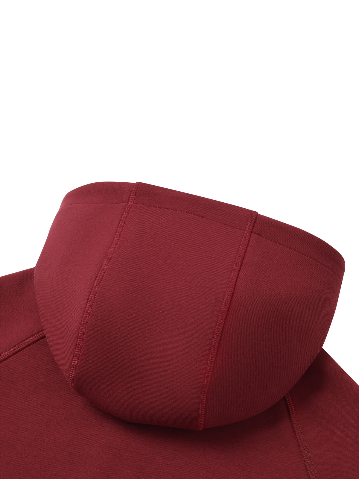 Unisex Raglan Full Zip Hoodie - Wine Red hood back detail