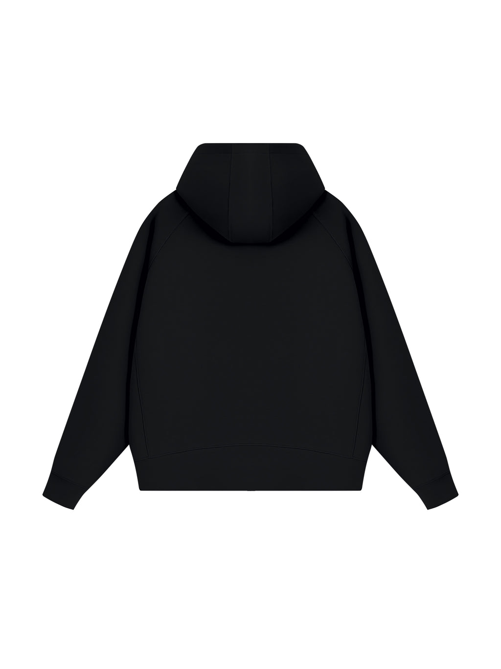 Unisex Raglan Full Zip Hoodie - Black back