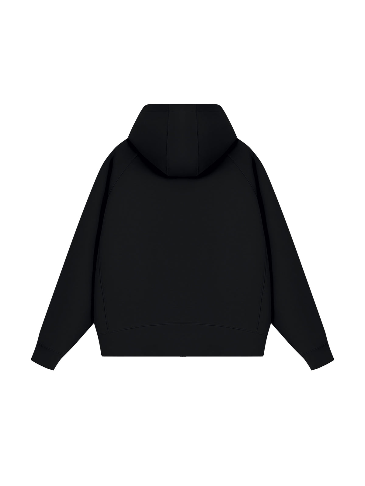 Unisex Raglan Full Zip Hoodie - Black back