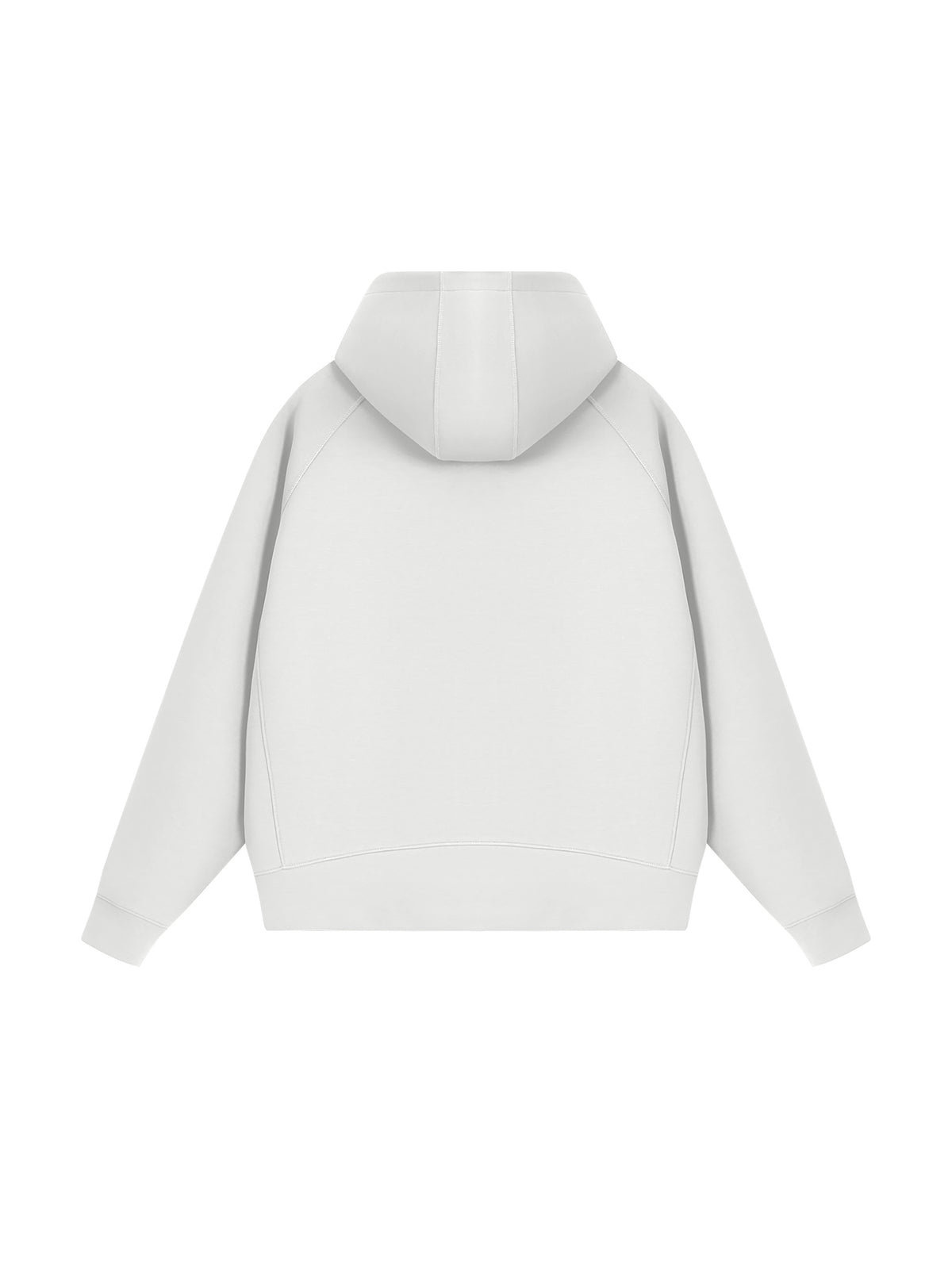 Unisex Raglan Full Zip Hoodie - Light Gray back